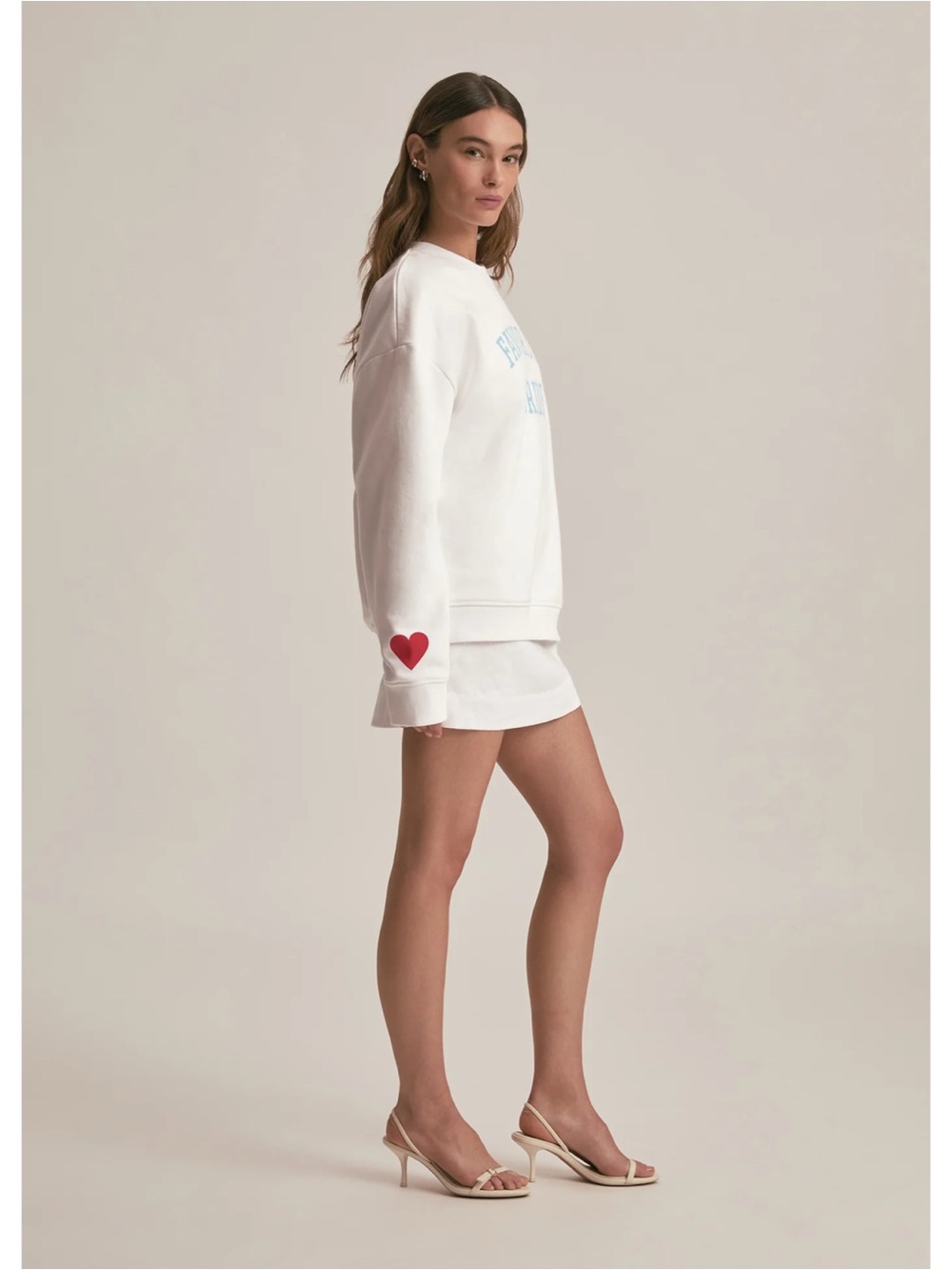 NWT Favorite Daughter Favorite Bride Boyfriend Sweatshirt in White - Picture 5 of 14